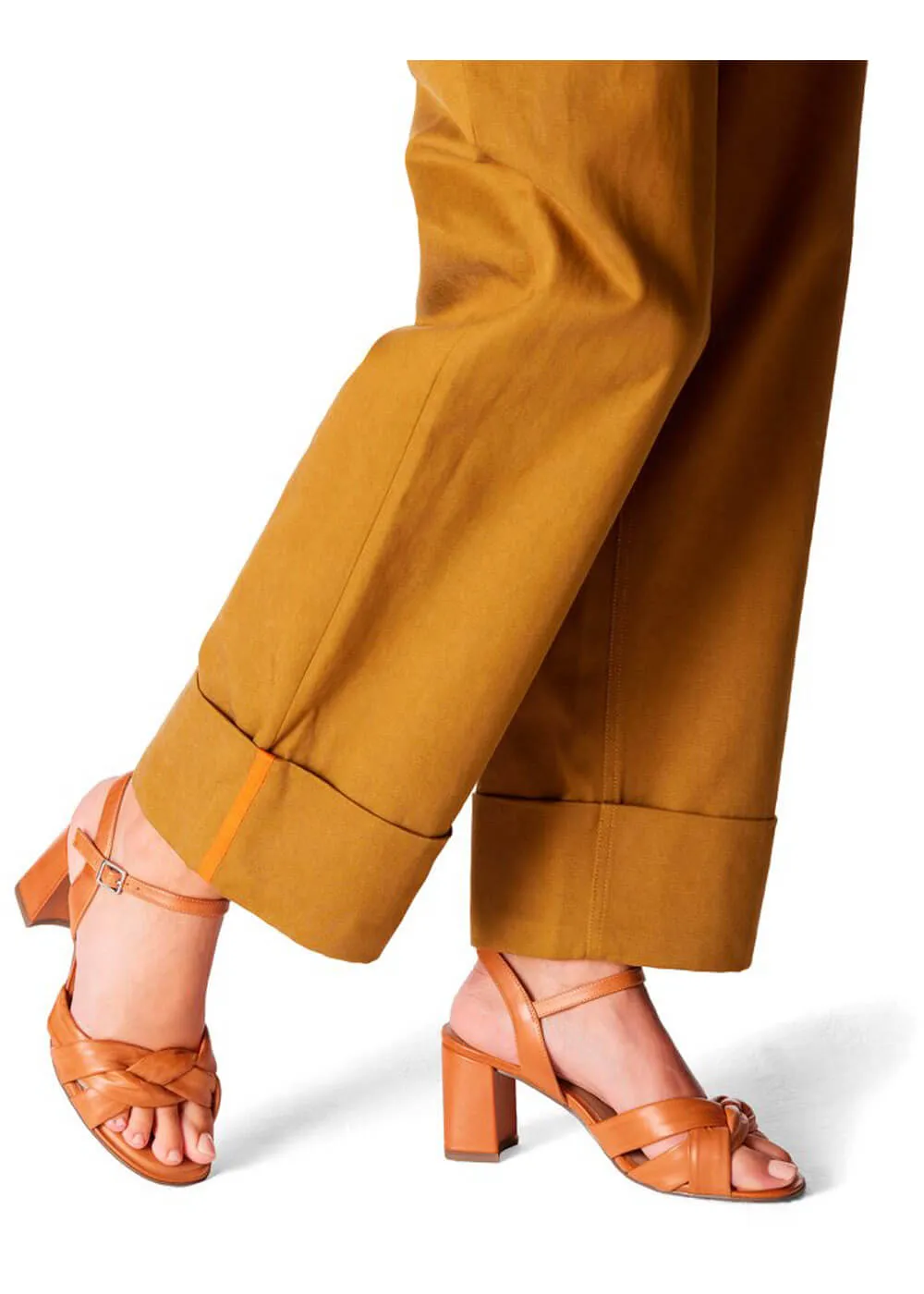 Tamaris Donna Leather 70's Sandals Pumps Orange