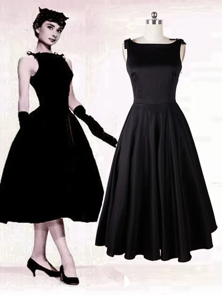 The Marvelous Mrs.Maisel Same Style Little Black Dress Set With Necklace And GLoves