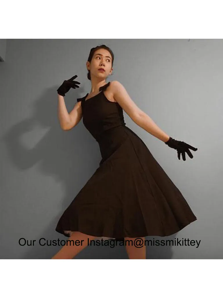 The Marvelous Mrs.Maisel Same Style Little Black Dress Set With Necklace And GLoves