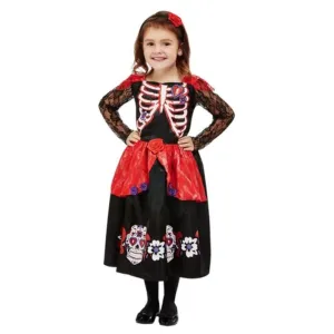 Toddler Girl Day Of The Dead Costume, Black