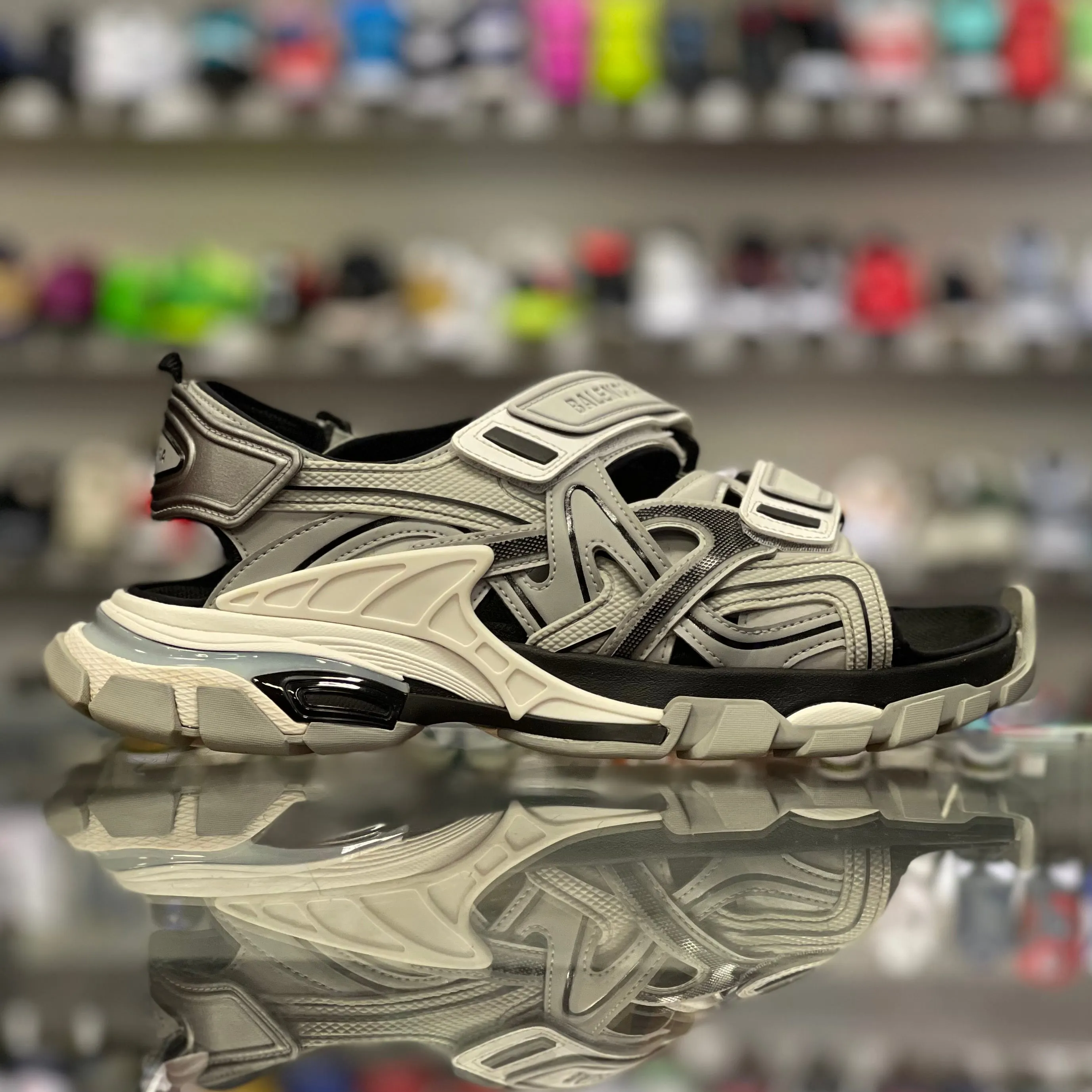 Track Sandals “Grey White Black”