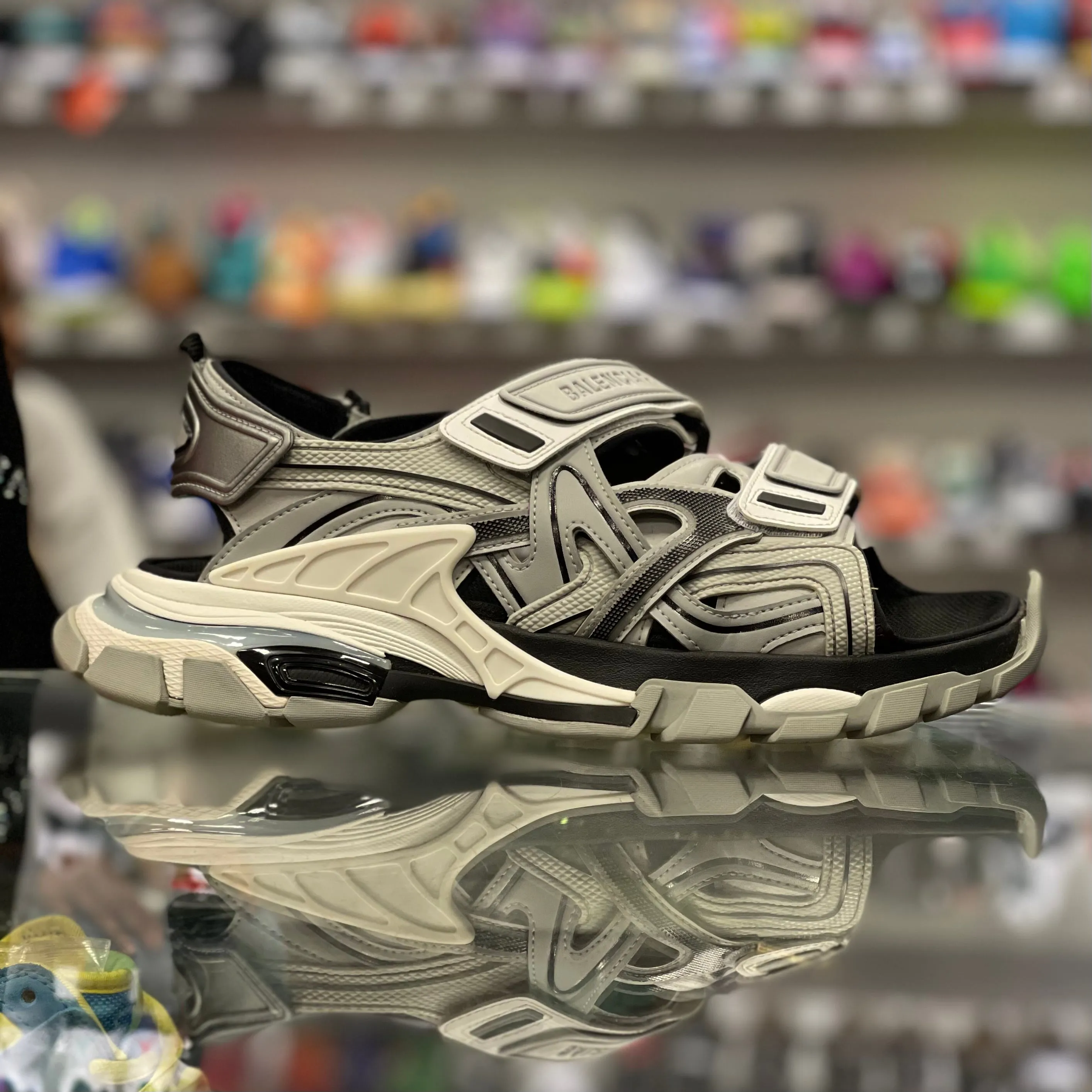 Track Sandals “Grey White Black”