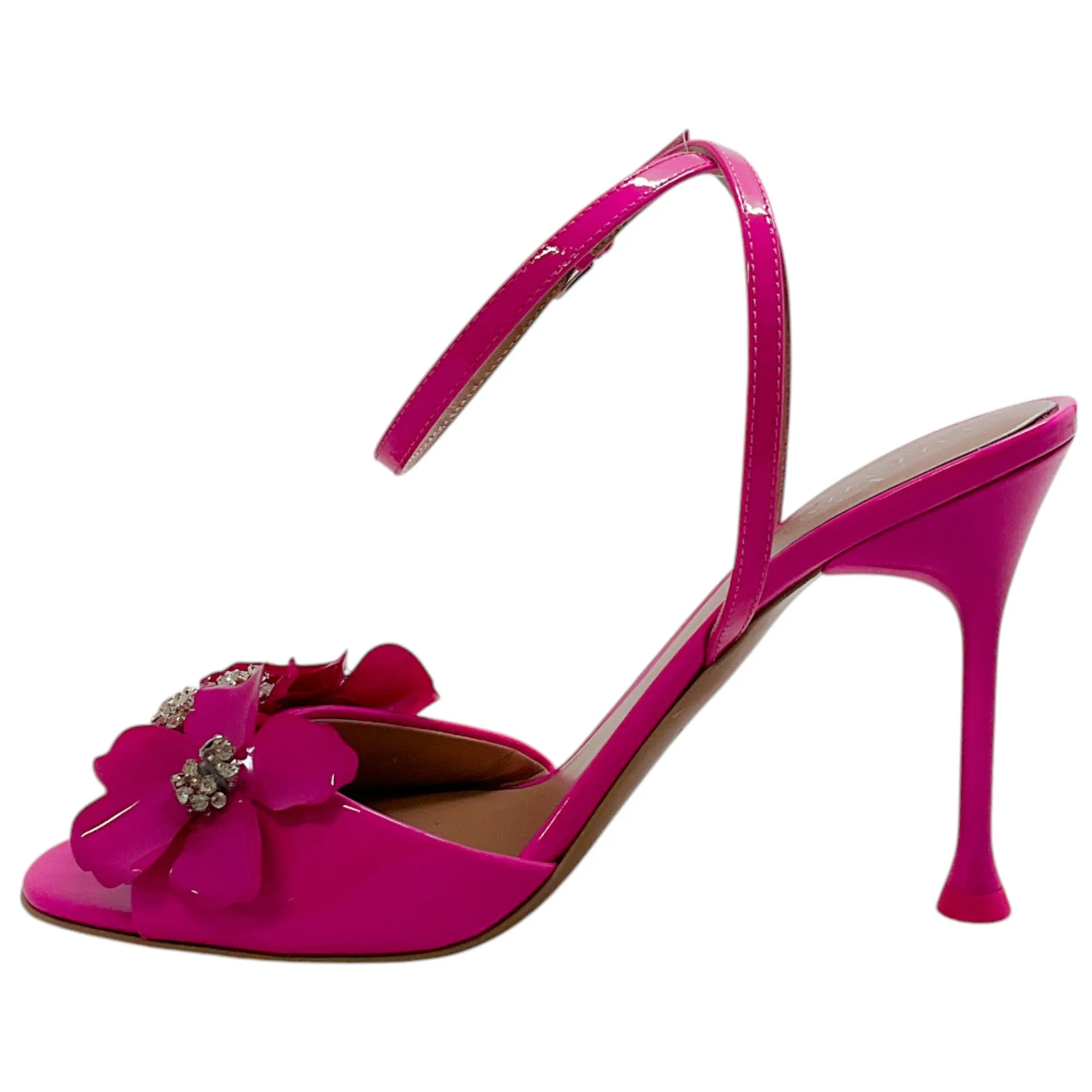 Valentino Pink Patent Archive Wild Flower Leather Sandals