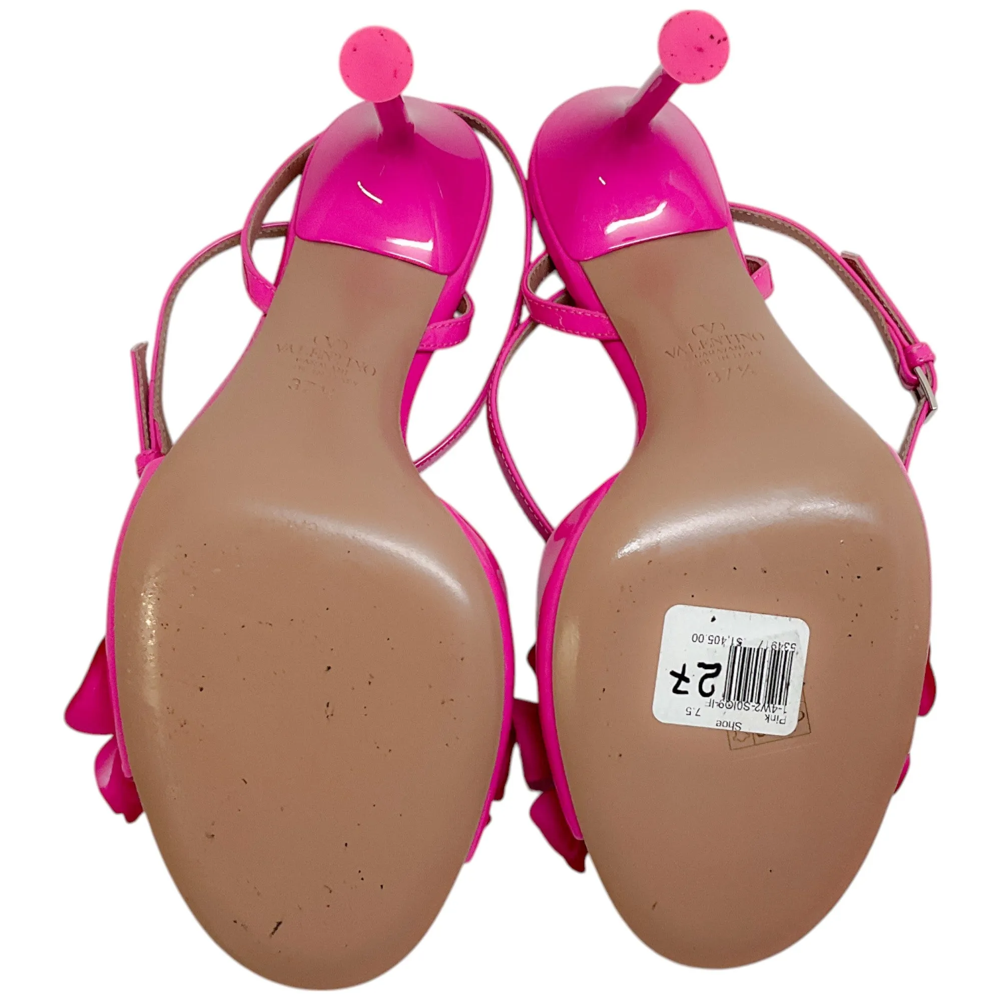 Valentino Pink Patent Archive Wild Flower Leather Sandals