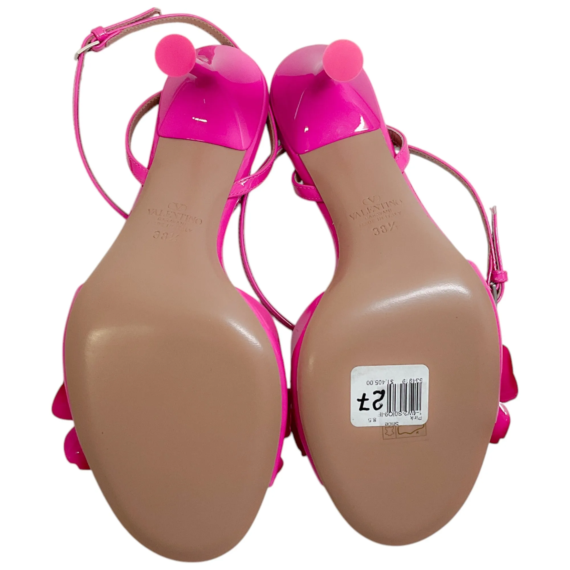 Valentino Pink Patent Archive Wild Flower Leather Sandals