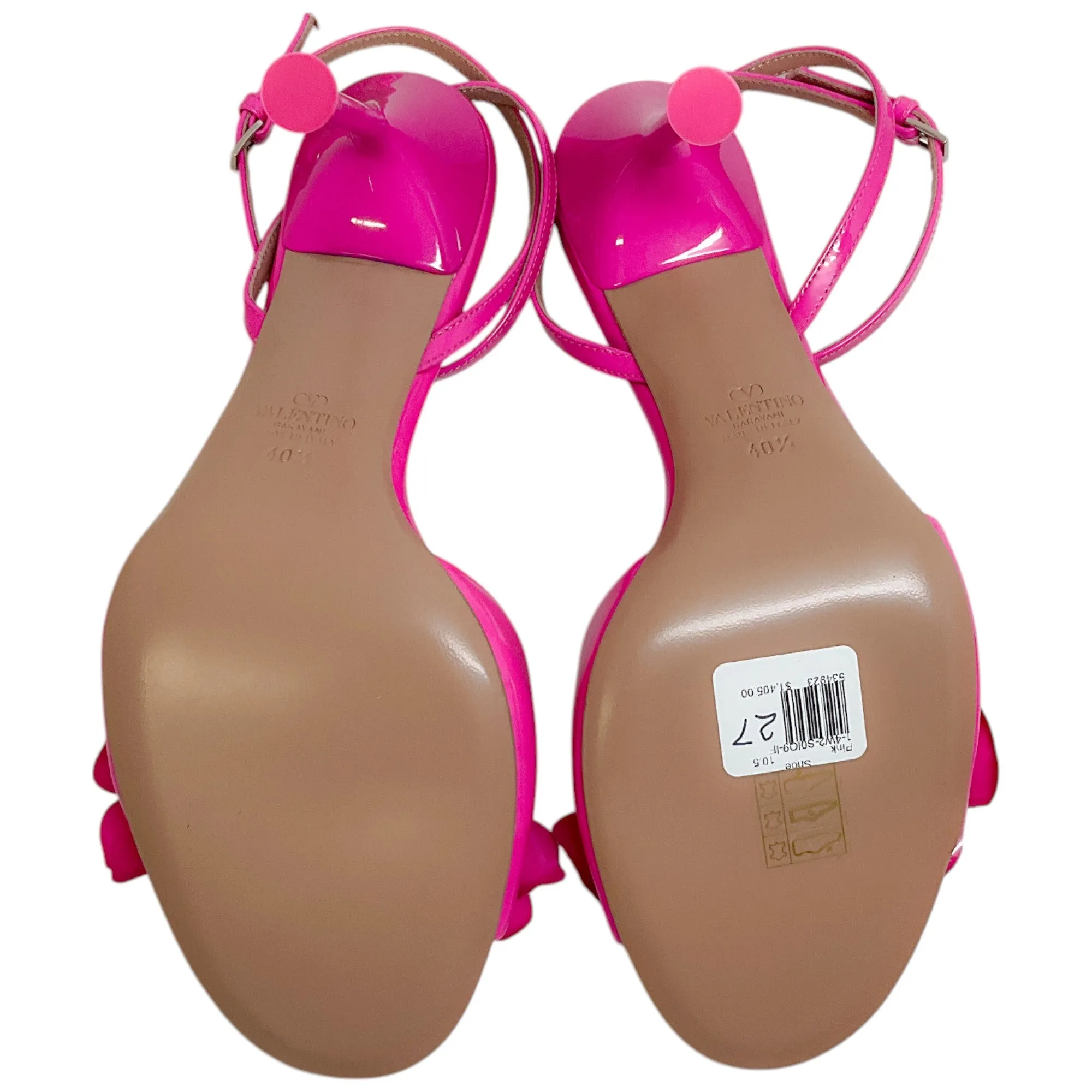 Valentino Pink Patent Archive Wild Flower Leather Sandals