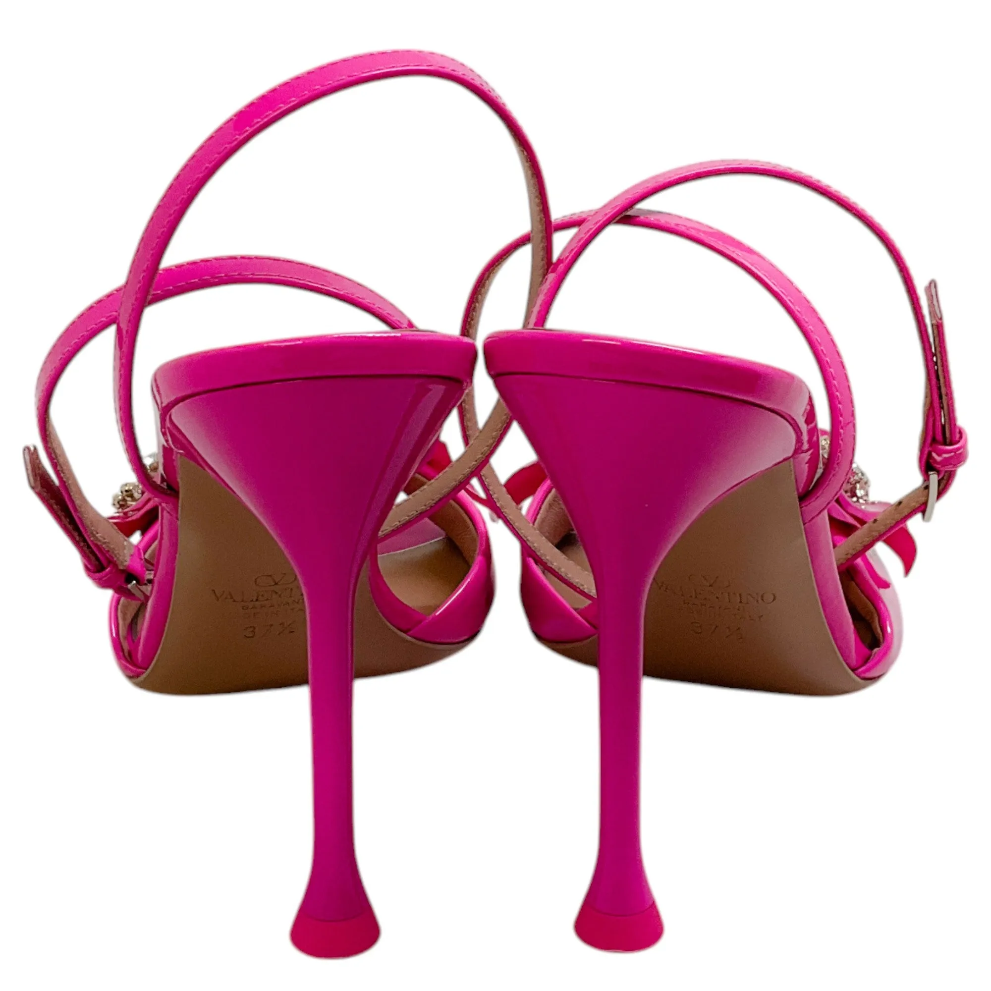 Valentino Pink Patent Archive Wild Flower Leather Sandals