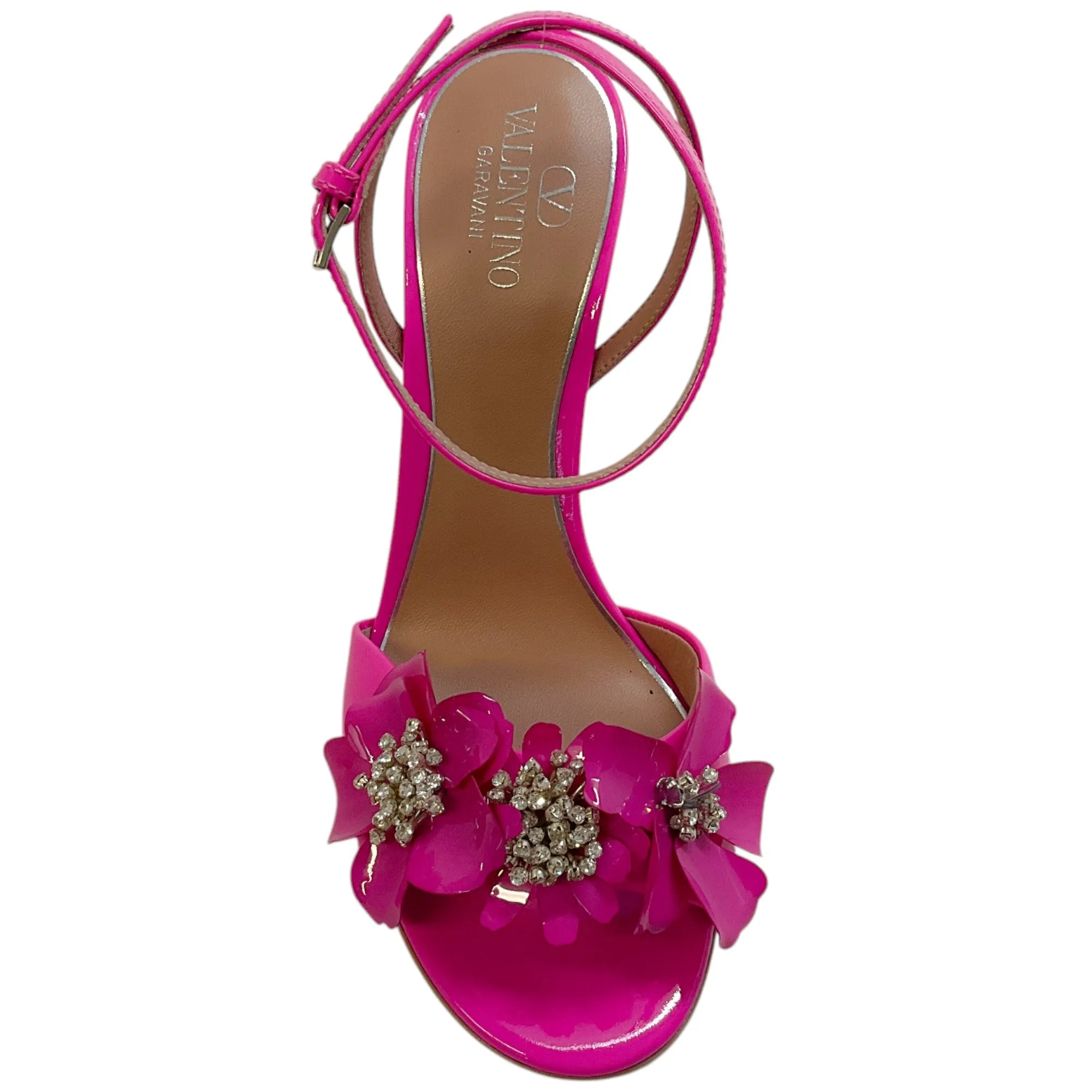 Valentino Pink Patent Archive Wild Flower Leather Sandals