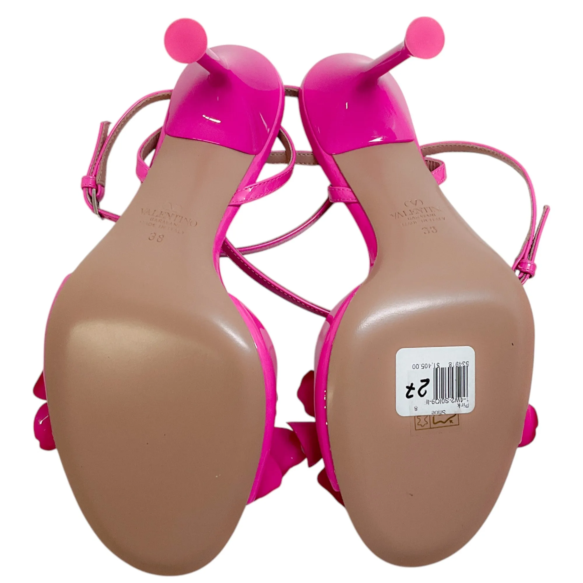 Valentino Pink Patent Archive Wild Flower Leather Sandals