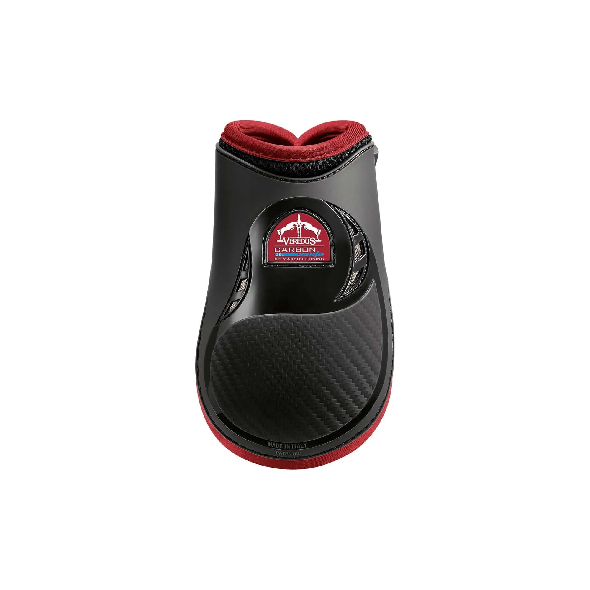 Verdus Carbon Gel Vento Rear Leg Fetlock Boot - Double Ventilation - Black/Bordeaux