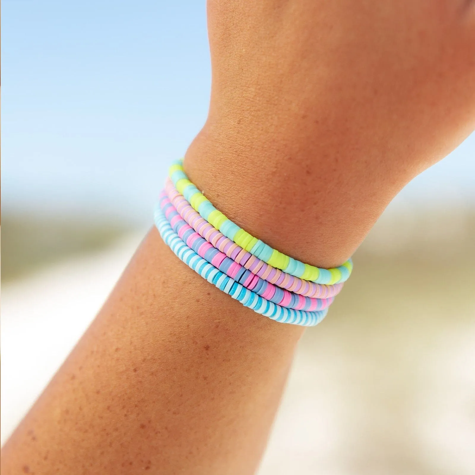 Violet Sunrise Seascape Stretch Bracelet