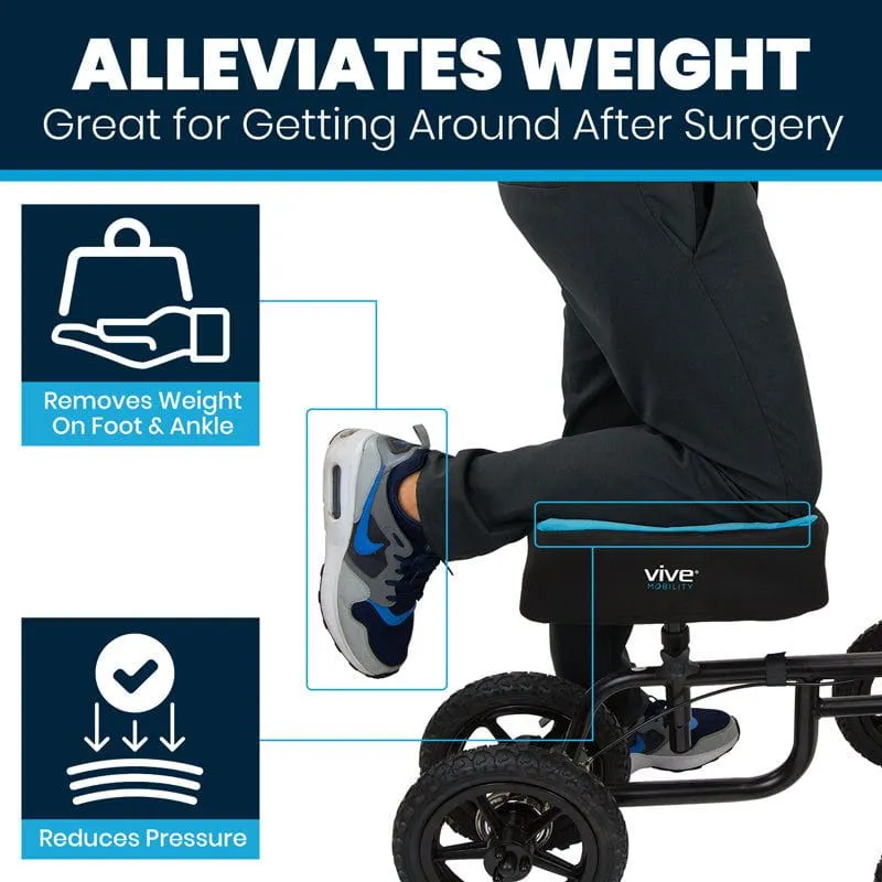 Vive Mobility Foam Knee Walker Pad with Comfort Gel
