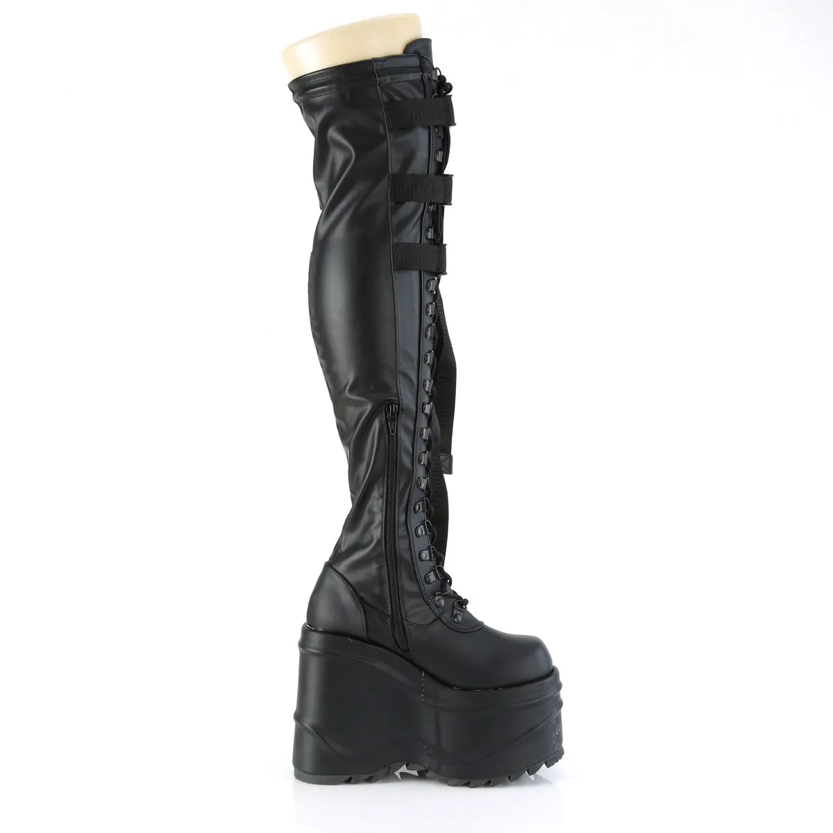 WAVE-315  Black Stretch Vegan Leather