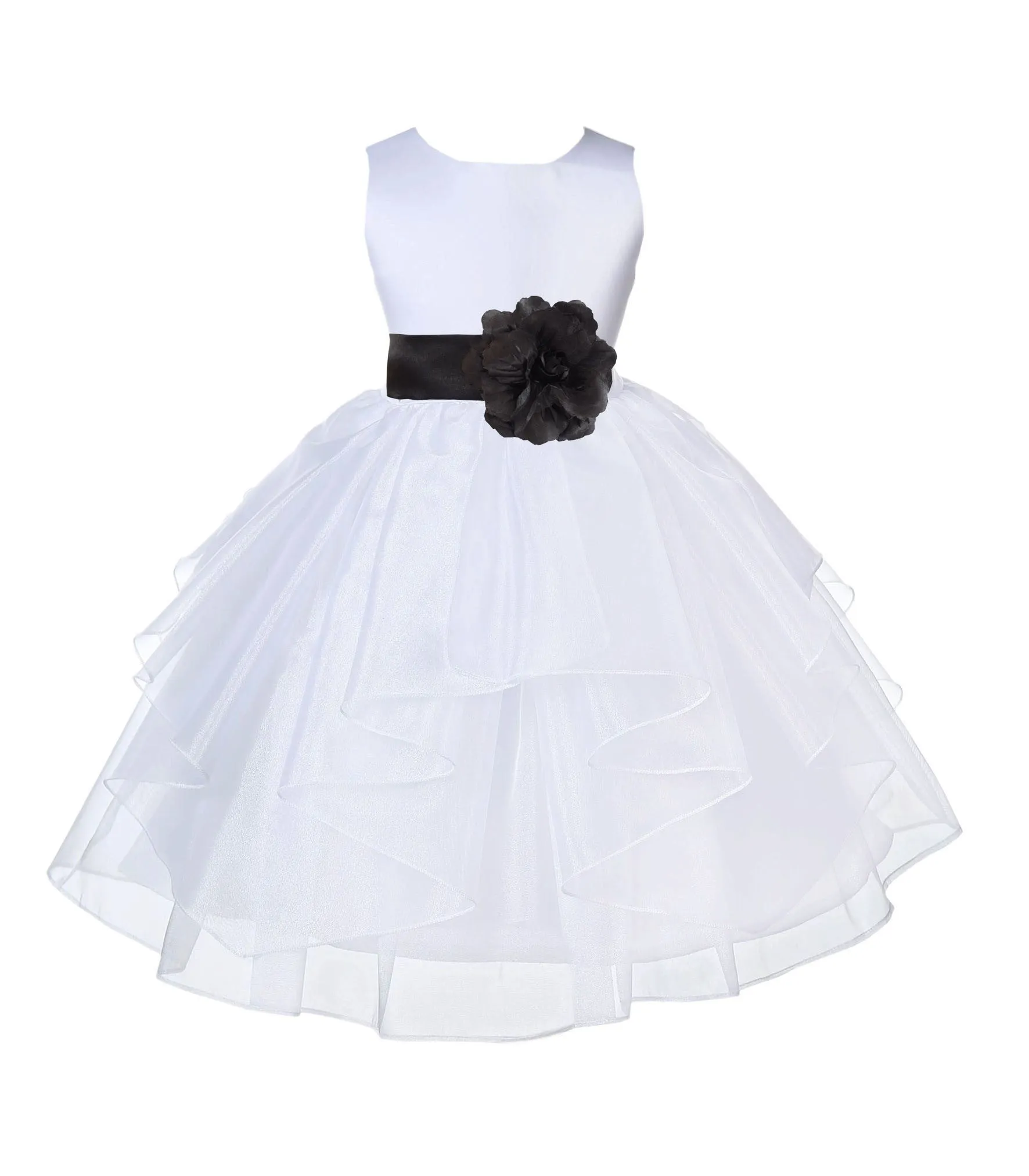 White Shimmering Organza Flower Girl Dress Wedding Junior Bridesmaid Pageant Special Events 4613S(1)