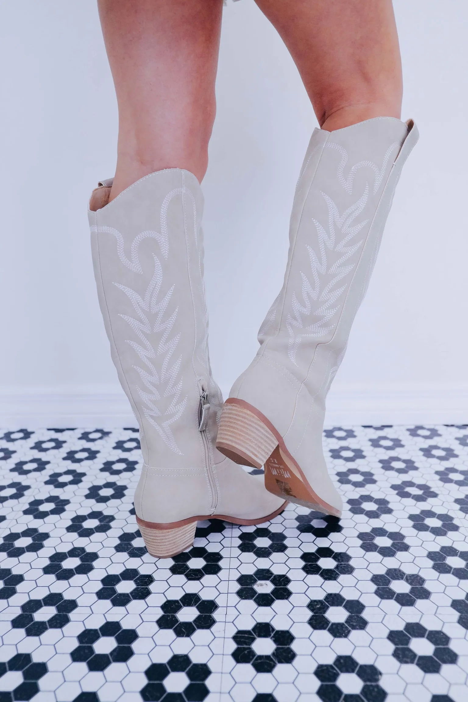 Willows Western Knee High Boots- Taupe